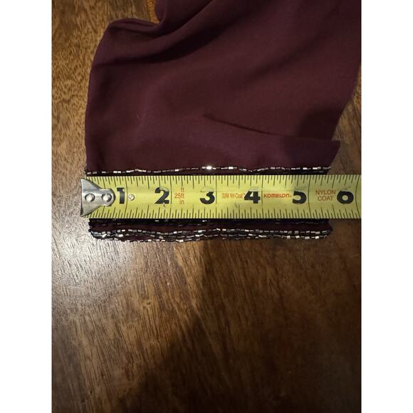 JKara Two Piece Beaded Bolero Jacket Maxi Dress Size 6P Cranaberry Holiday - Picture 15 of 16